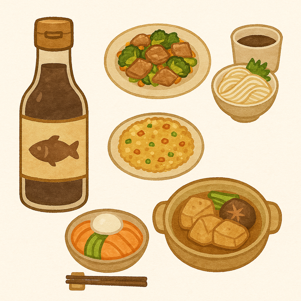 いしるを使ったレシピイラスト