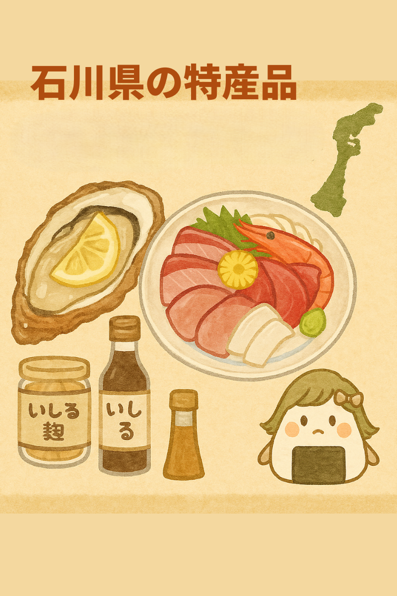 石川県能登の特産品イラスト